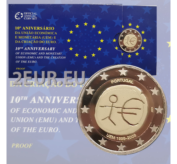 Portugali 2 euroa proof 2009 - 10 vuotta Euro - EMU 