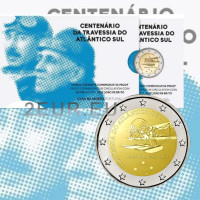 Portugali 2 euroa proof 2022 - 100 vuotta ensimmäisestä Etelä-Atlantin lentomatkasta 
