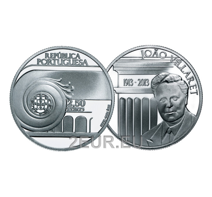 Portugali 2,5 euroa UNC 2013 - 100 vuotta João Villaretin syntymästä