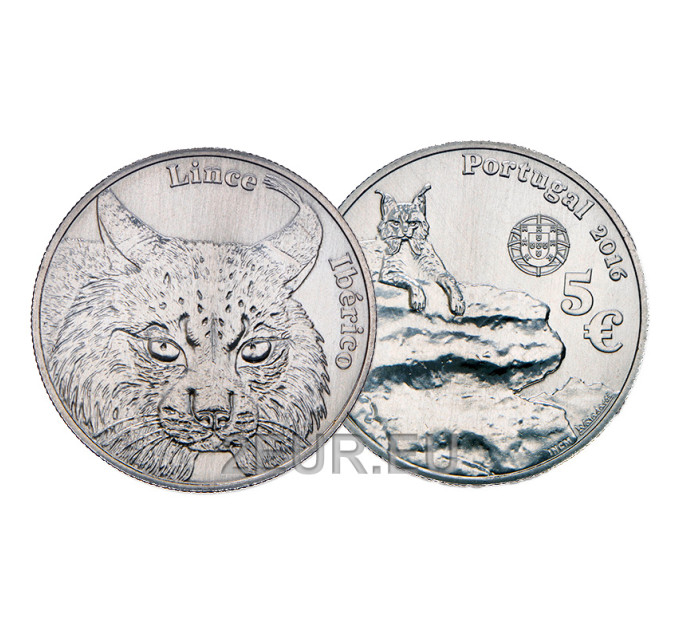 Portugali 5 euroa UNC 2016 - Iberian Lynx