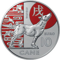 San Marino 10 euroa BU 2025 - Kiinalainen kuukalenteri -  "Koira"