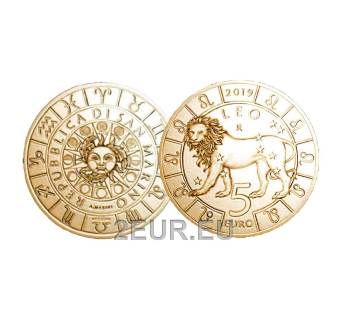 San Marino 5 euro UNC 2019 - "Horoskoopit - Leo"