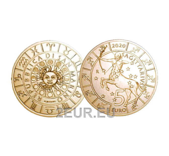 San Marino 5 euro UNC 2020 - "Horoskoopit - Jousimies"
