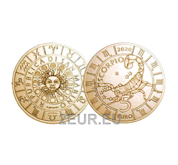 San Marino 5 euro UNC 2020 - "Horoskoopit - Skorpioni"