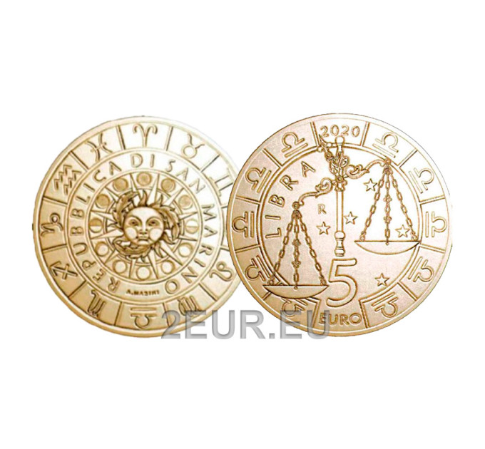 San Marino 5 euro UNC 2020 - "Horoskoopit - Vaaka"