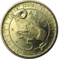San Marino 5 euro UNC 2018 - "horoskooppi Oinas"
