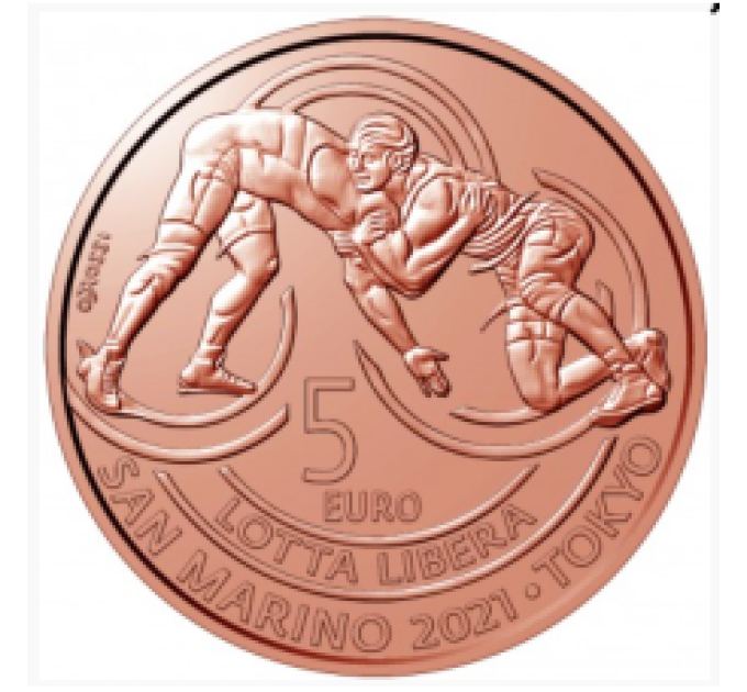 San Marino 5 euro UNC 2021 - "Voitto vapaapainissa Tokiossa"