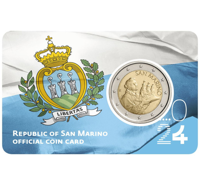 San Marino 2 EURO BU 2024 - San Marinon tasavallan lippu