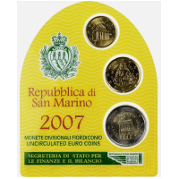 San Marino BU 2007 - 10 Cent and 20 Cent and 2 Euro