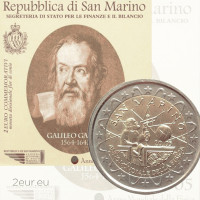 San Marino 2 euroa BU 2005 - Galileo Galilei