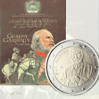 San Marino 2 euroa BU 2007 - 200 vuotta Giuseppe Garibaldin syntymästä