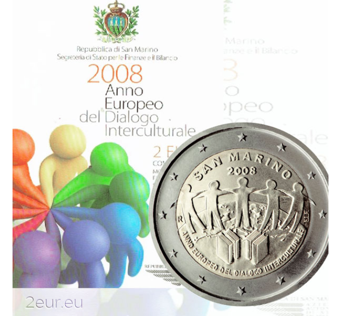 San Marino 2 euroa BU 2008 - Euroopan kulttuurienvälisen vuoropuhelun vuosi