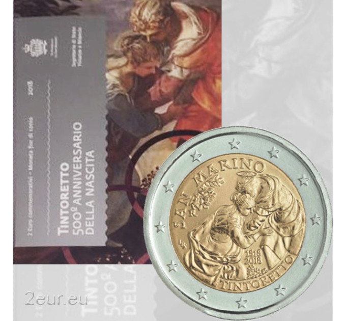 San Marino 2 euroa BU 2018 – Jacopo Tintoretton 500. syntymäpäivä