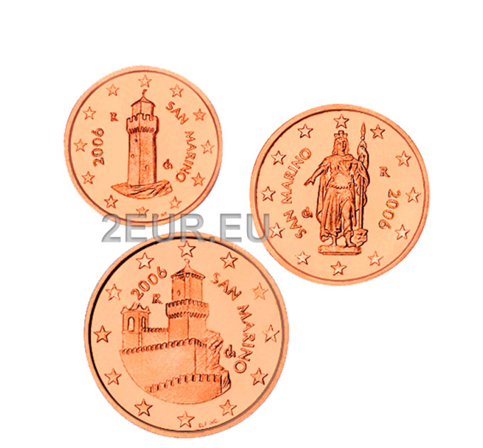 San Marinon 1,2,5 senttiä UNC 2006
