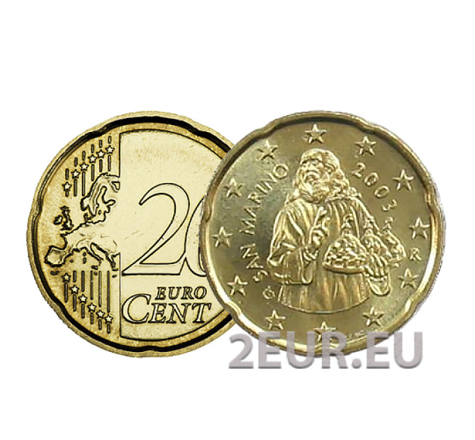 San Marino 20 senttiä UNC 2003