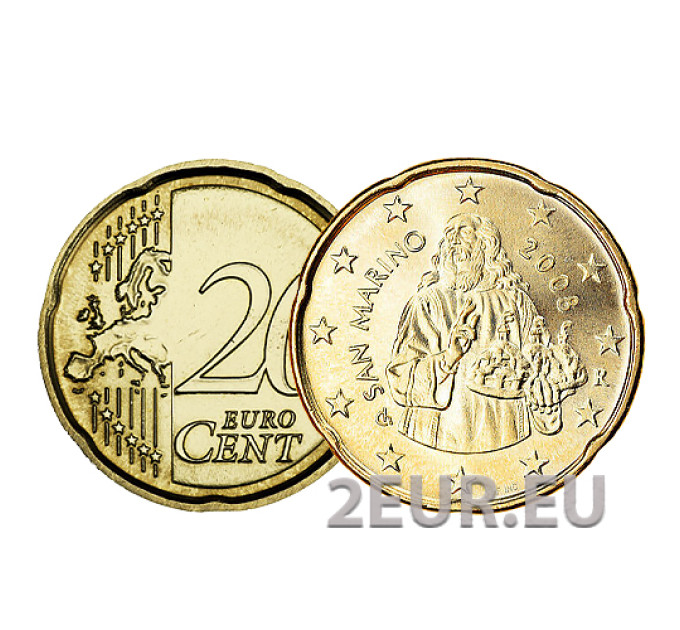 San Marino 20 senttiä UNC 2008