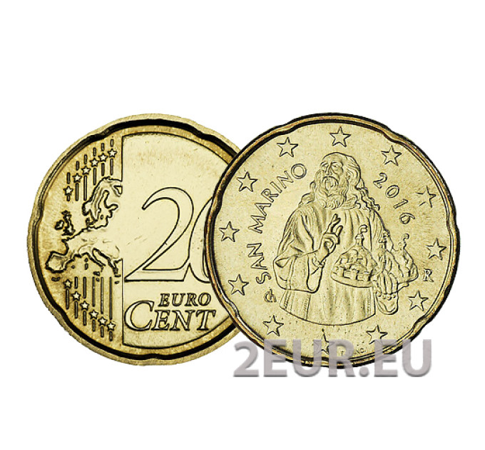 San Marino 20 senttiä UNC 2016