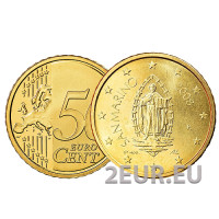 San Marino 50 senttiä UNC 2008