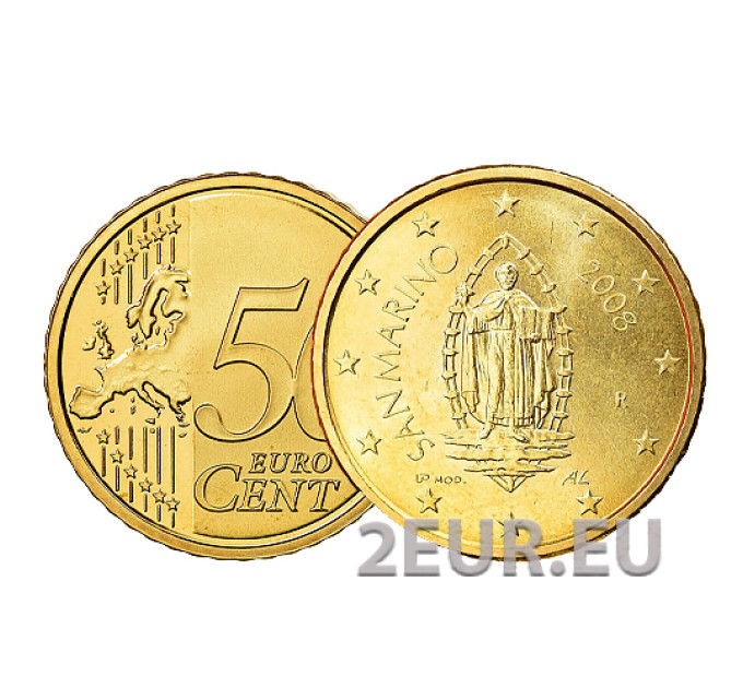 San Marino 50 senttiä UNC 2008