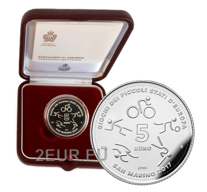 San Marino 5 euroa proof 2017 - Euroopan pienten valtioiden pelit San Marinossa 