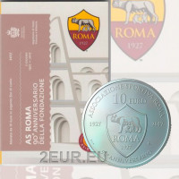 San Marino 10 euron hopea BU 2017 - AS Roma -säätiön 90 vuotta