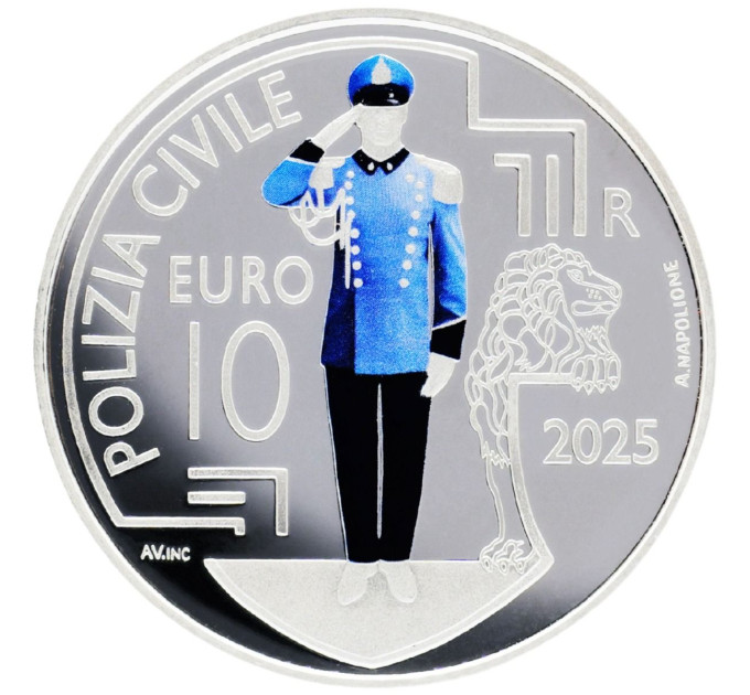San Marino 10 euroa proof 2025 - Siviilipoliisi
