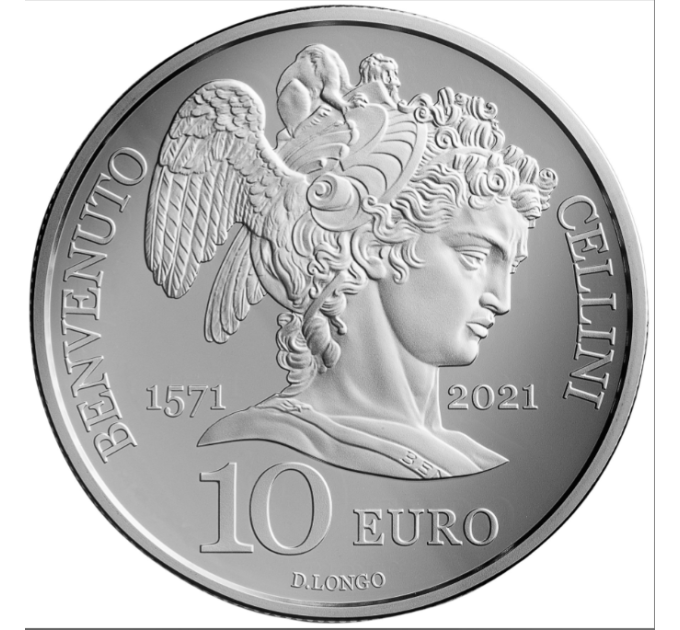  San Marino 10 euroa proof 2021 - 450 vuotta Benvenuto Cellinin kuolemasta  