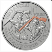 San Marino 10 euroa proof 2021 - Voitto skeet-ammunta Tokiossa  