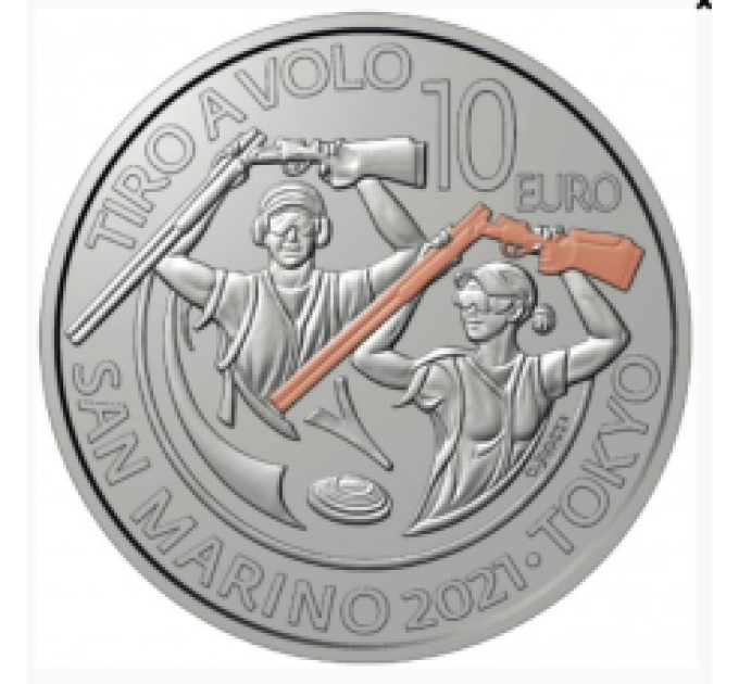 San Marino 10 euroa proof 2021 - Voitto skeet-ammunta Tokiossa  