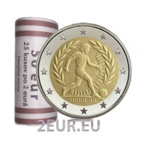 Slovakia 2 euroa UNC rullaa 2026 - UEFA:n jalkapallon Euroopan mestaruuskilpailut 1976