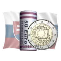 Slovakia 2 euroa UNC rullaa 2015 - 30 vuotta EU:n lippua