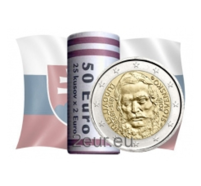 Slovakia 2 euroa UNC rullaa 2015 - Ludovit Stur