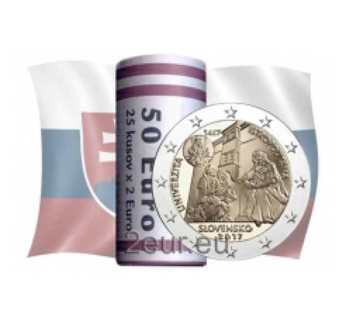 Slovakia 2 euroa UNC rullaa 2017 - Univerzita Istropolitana