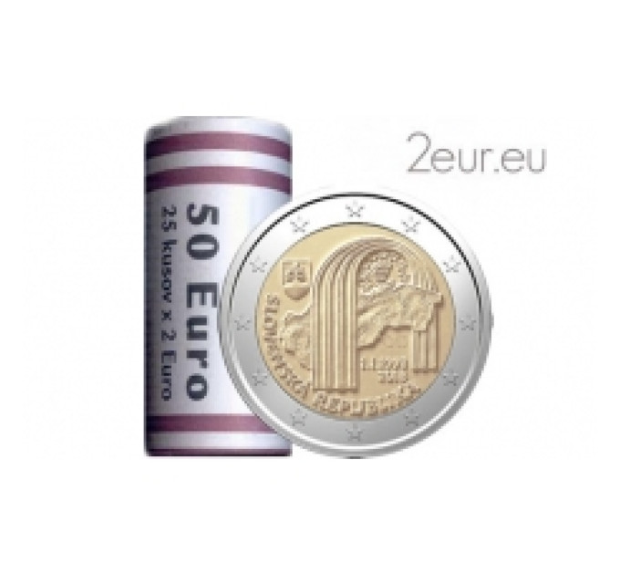 Slovakia 2 euroa UNC rullaa 2018 - Slovakian tasavallan 25 vuotta