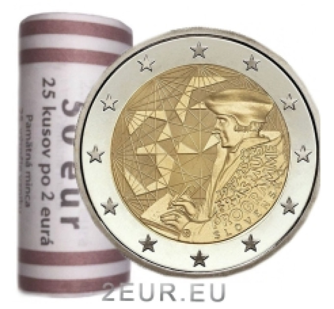 Slovakia 2 euroa UNC rullaa 2022 - 35 vuotta Erasmuksesta