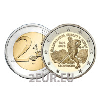 Slovakia 2 euroa UNC 2025 - 100 vuotta ensimmäisestä jääkiekon Euroopan mestaruudesta