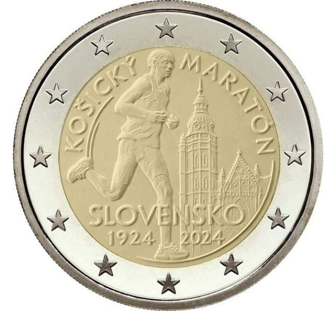 Slovakia 2 euroa UNC 2024 - Kansainvälinen maraton Kosicessa
