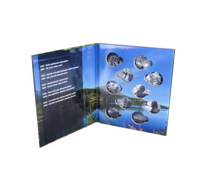 Slovakia 5 euroa UNC 2021 - 2025 - Fauna and Flora Slovakiassa + Albumi