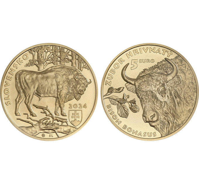  Slovakia 5 euroa UNC 2024 - Fauna and Flora Slovakiassa - Euroopan biisoni
