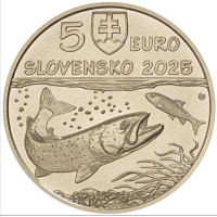  Slovakia 5 euroa UNC 2025 - Fauna and Flora Slovakiassa - Tonavan lohi