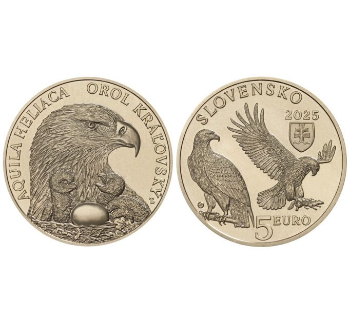  Slovakia 5 euroa UNC 2025 - Fauna and Flora Slovakiassa - Idän keisarillinen kotka