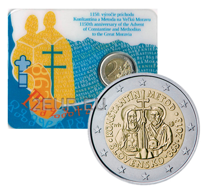 Slovakia 2 euroa BU 2013 - 1150 vuotta Pyhän Kyrilloksen ja Metodiuksen tulosta