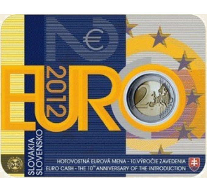 Slovakia 2 euroa BU 2012 - 10 vuotta Euro Cash
