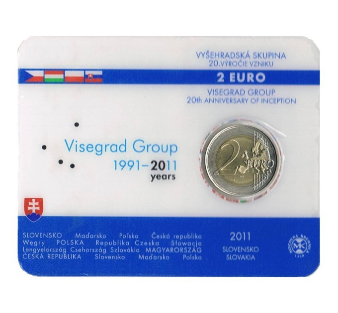 Slovakia 2 euroa BU 2011 - 20 vuotta Visegrad Group