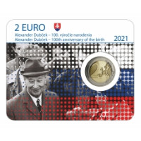 Slovakia 2 euroa BU 2021 - 100 vuotta Alexander Dubchek syntymästä  