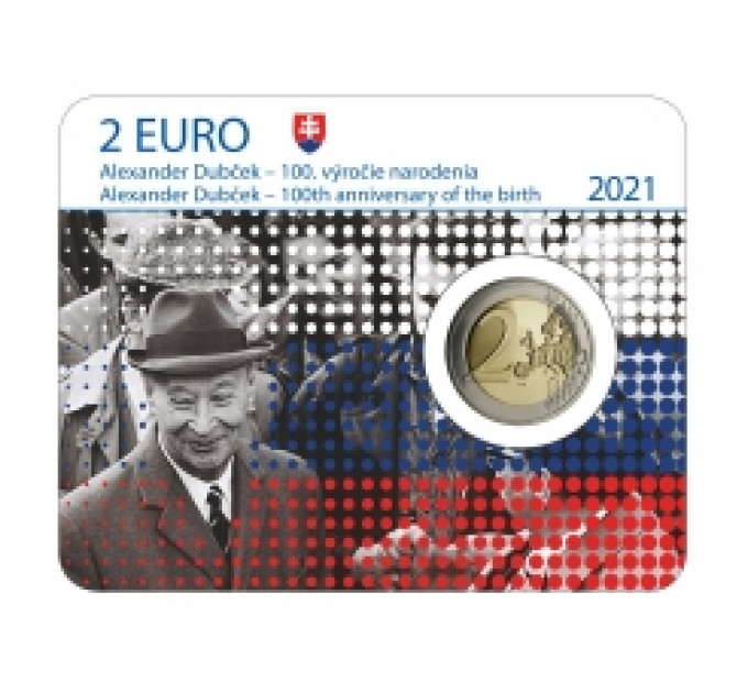 Slovakia 2 euroa BU 2021 - 100 vuotta Alexander Dubchek syntymästä  