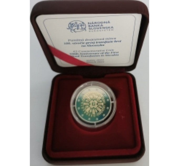 Slovakia 2 Euro proof 2023 - 100 vuotta ensimmäisestä verensiirrosta Slovakiassa  