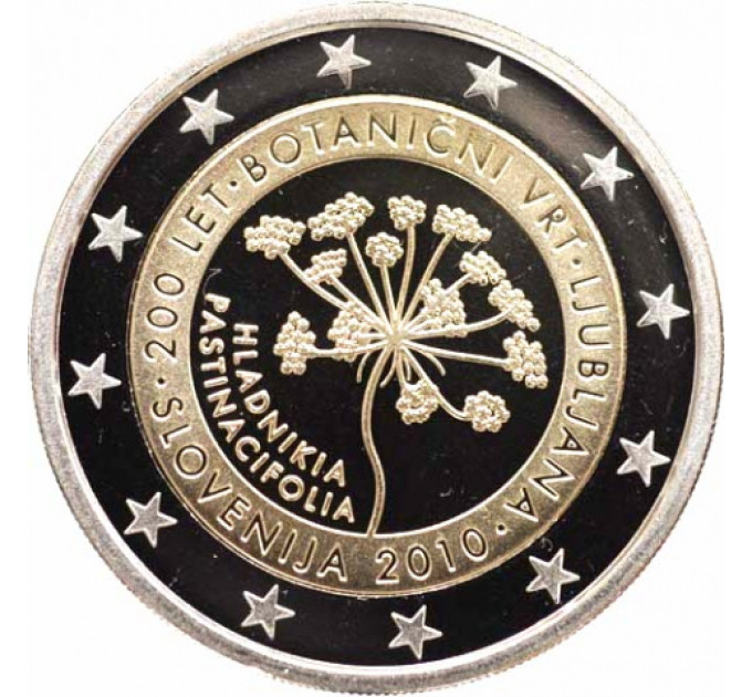 Slovenia 2 euroa proof 2010 - 200 vuotta Ljubljanan kasvitieteellinen puutarha