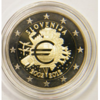 Slovenia 2 euroa proof 2012 - 10 vuotta Euro Cash