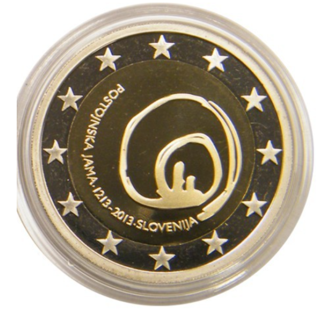 Slovenia 2 euroa proof 2013 - 800 vuotta ensimmäisestä vierailusta Postojnan luolissa